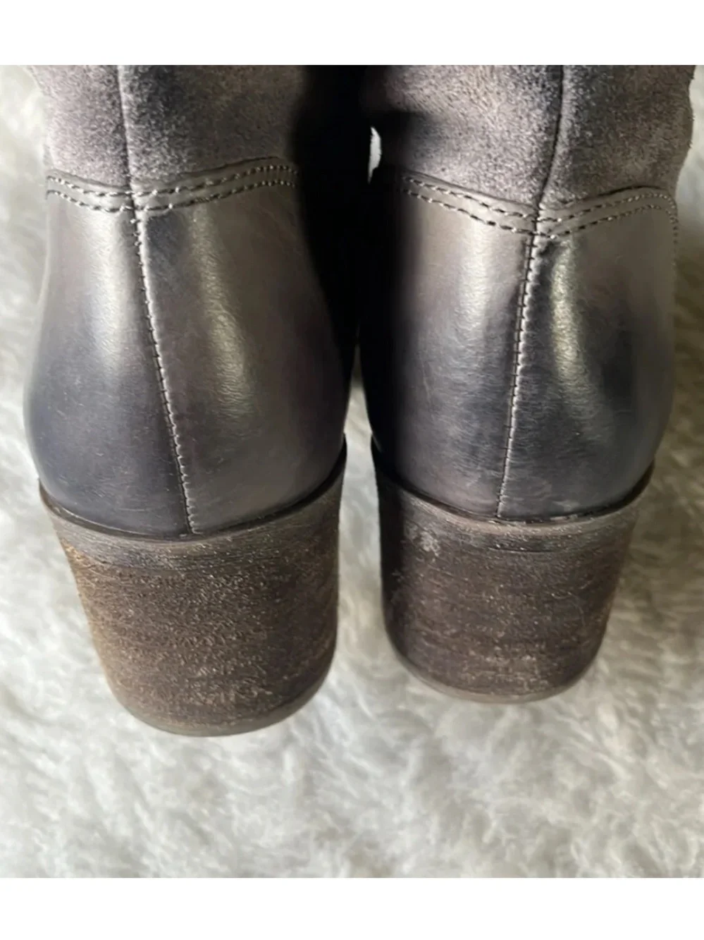 Naya North Wide Shaft Gray Leather Over-the-Knee boots size EU 40 US 9